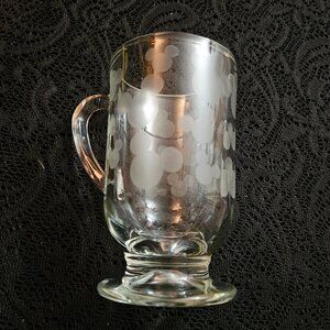 Etched Mickey Mouse Handled Glass Mug